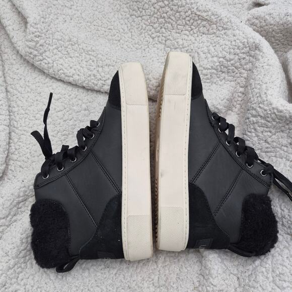 UGG Cakewalk high-top sneaker black leather suede upper womens boots size 6.5 - Picture 3 of 6